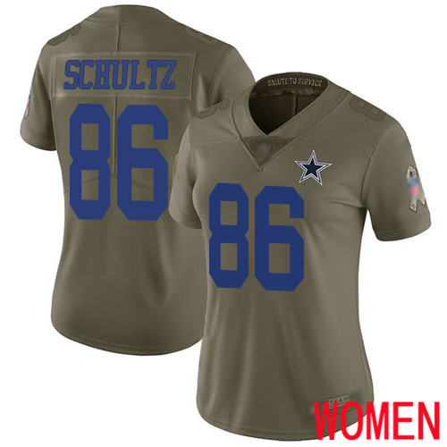 Women Dallas Cowboys Limited Olive Dalton Schultz #86 2017 Salute to Service NFL Jersey